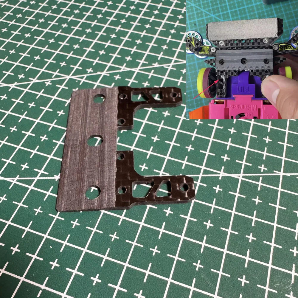 homemade Mini 4WD MS Chassis Upgrade Parts with Internal Suspension Fish Tail with Sub Brake Angle