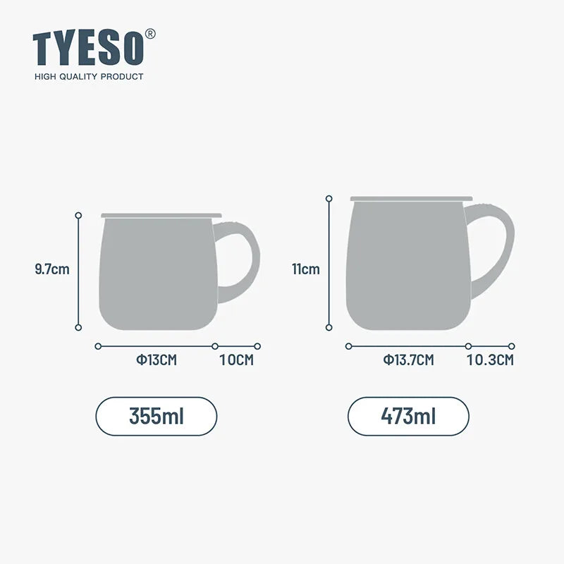 Tyeso Portable Stainless Steel Handheld Insulated Cup Coffee Cup Large Capacity Creative Insulated Design for Home Office Item