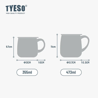 Tyeso Portable Stainless Steel Handheld Insulated Cup Coffee Cup Large Capacity Creative Insulated Design for Home Office Item