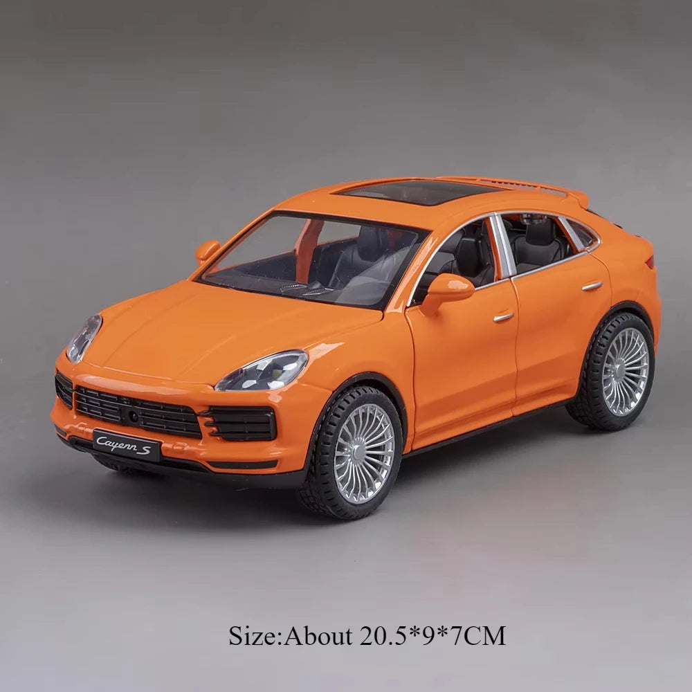 1:24 911 GT3 RSR Cayenne Car Toys Diecast Alloy Model Doors Opened with Sound Light Pull Back Vehices Children's Gift Collection