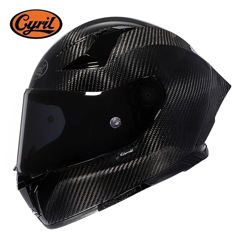 Unisex Lightweight Carbon Fiber Kevlar Full Face Motorcycle Street Bike Helmets Racing Helmet DOT ECE Approved CYRIL Casque Moto
