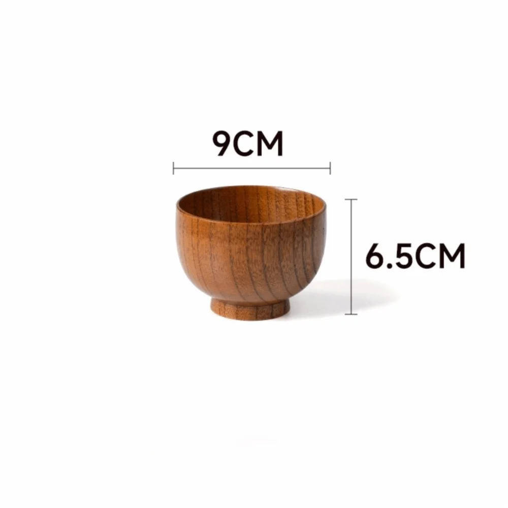 New Japanese Style Wooden Bowls Handmade Crafts Soup Bowls Food Containers Household Wooden Utensils Tableware