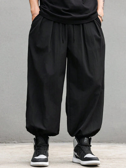 plus Size Men's Casual Trendy Long Pants Loose Fit for Daily Outings And Outdoor Sports