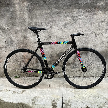 52/55/58CM Fixie Bike Tsunami SNM300 Aluminum Alloy Single Speed Fixed Gear Bicycle 700C Master Wheel Hollow Integrated Crankset