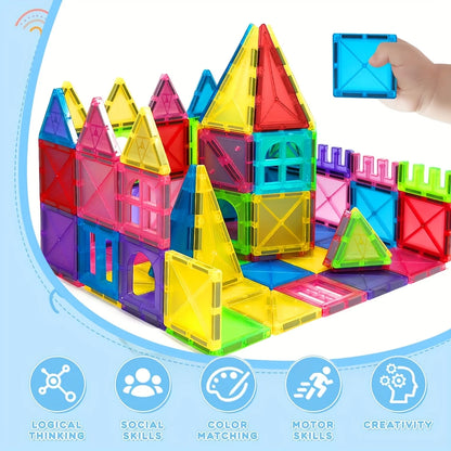 Magnetic building block toys, magnetic blocks, medium size stacked building and puzzle toys, creative and lively magnetic toys