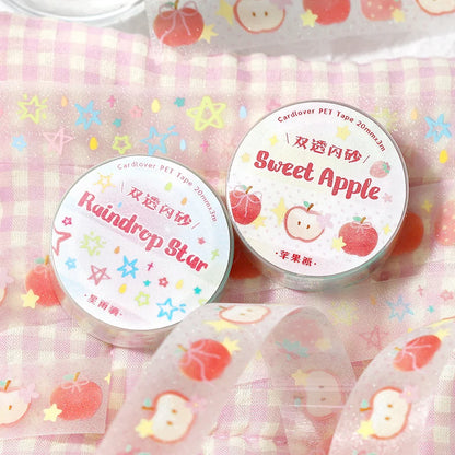 3m/roll Kawaii Korean INS Lucky Grass Sparkling Sand PET Tape Stickers DIY Scrapbook Decoration Diary Album Aesthetic Stationery