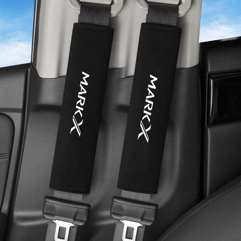 2Pcs Car Seat Belt Cover Suede Fluff Breathable Protection Pad For GR Sport Gazoo Racing RAV4 C-HR RZ Yaris Mark x Prado