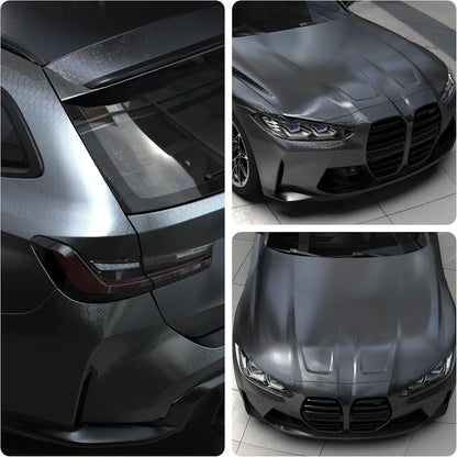 Black Forged Carbon Fiber Vinyl Wrap Cosmic Hex Carbon Car Wrapping Film For Interior & Exterior Vehicle Motorcycle