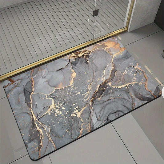VIKAMA tie dye bathroom diatomaceous earth carpet, quick suction, anti slip, washable, bathroom shower room entrance mat