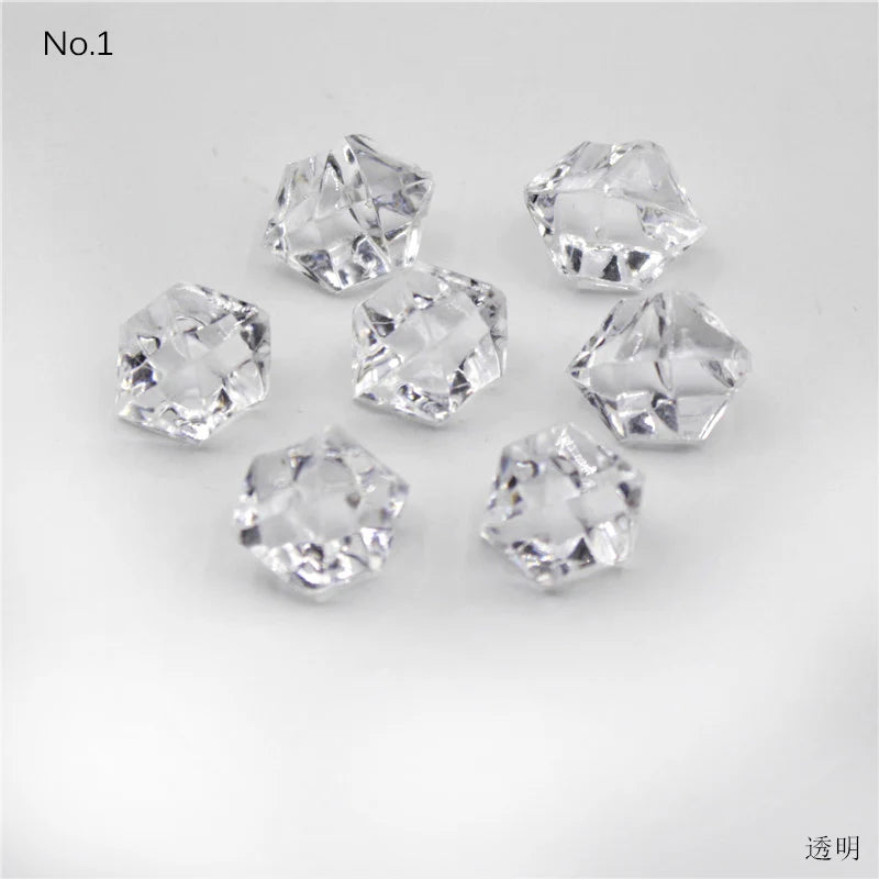 100Pcs 11*14mm Crushed Diamond Ice Crystal Clear Plastic Rocks Fake Diamonds Clear Acrylic Gems  for Decor Photography Prop
