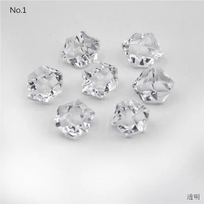 100Pcs 11*14mm Crushed Diamond Ice Crystal Clear Plastic Rocks Fake Diamonds Clear Acrylic Gems  for Decor Photography Prop