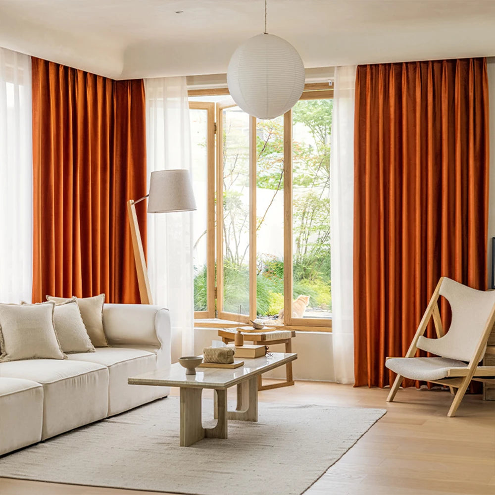 Modern Simple Style Solid Color Windproof Warm Curtains, Thickened Noise-Reducing Living Room Bedroom High-End Full Shade Punche