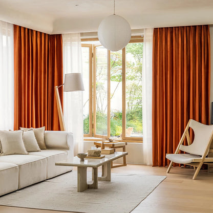Modern Simple Style Solid Color Windproof Warm Curtains, Thickened Noise-Reducing Living Room Bedroom High-End Full Shade Punche