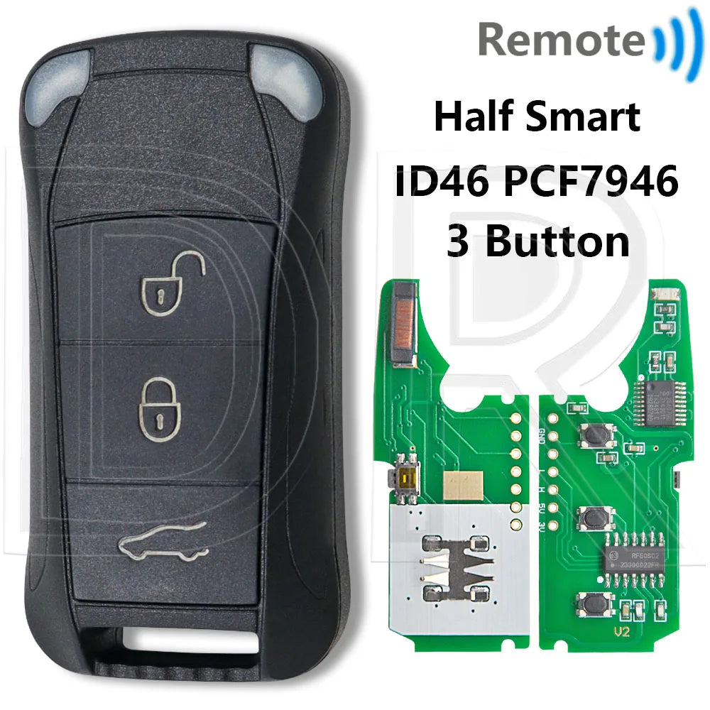 Great ID46 PCF7946 315/433MHz KR55WK45022 Half Smart Flip Car Remote Control Key For Porsche Cayenne GTS 2004-2011