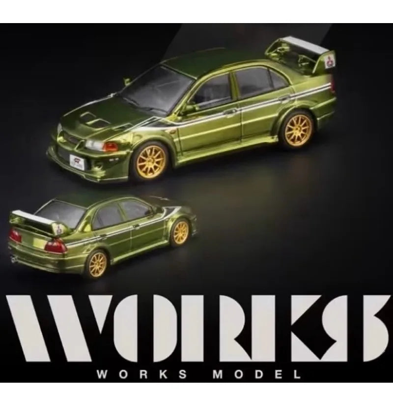 WORKS MODEL 2026TDE-1:64 Mitsubishi Evolution Simulation Alloy Car Model, Boys' Toy, Collection Decoration Item.