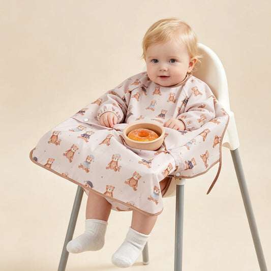 Kangobaby Baby Bib - Mess-Proof Feeding Bibs For Babies - Adjustable Waterproof And Highchair/Table Attachment