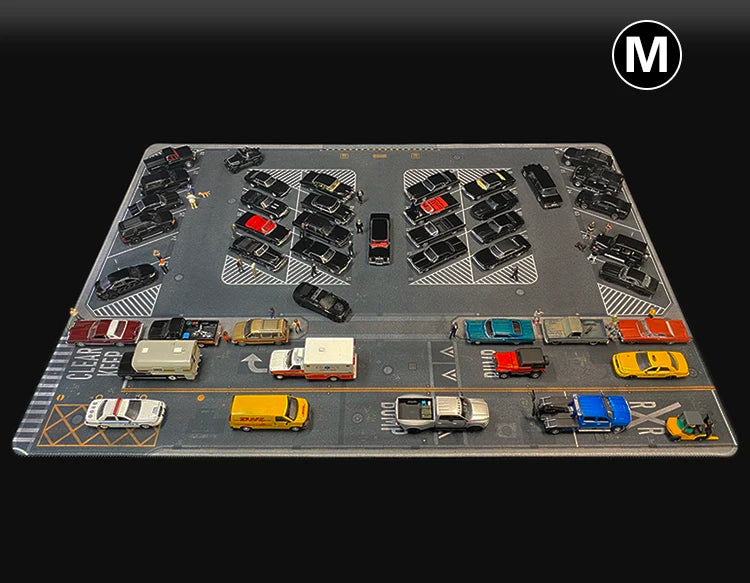 80CM 1:64 Scale Model Car Scene Mat Large Parking Lot Mat for Diecast Vehicle Scene Display Toy Mouse Pad Scene Show Toy