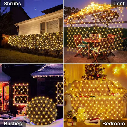 3x3m 2mx3m 2mX2m Christmas Garlands LED String Christmas Net Lights Fairy Xmas Party Garden Wedding Decoration Curtain Light