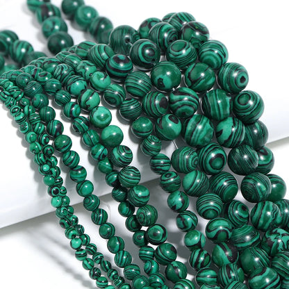 1 Strand Malachite Stone Beads 4/6/8/10/12mm Round Spacers Natural Stone Beads For Jewelry Making DIY Necklace Bracelet Supplies