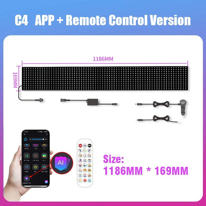 Led Eyes for Truck Led Matrix Panel RGB LED Car Panel DIY Programmable Bluetooth App Control Scrolling Advertising Light