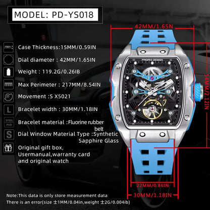 PAGANI DESIGN 42MM Hollow Skeleton Men Mechanical Watches Luxury Sapphire Glass Automatic Watch 50M Waterproof Watch For Men