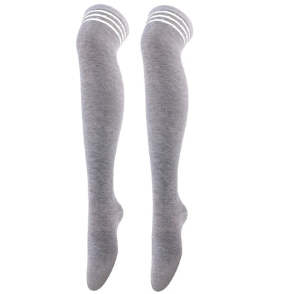 Women Jk Stockings Halloween Party Cosplay Socks Over Knee Thigh Socks Warm Stocking Women Boot Sock Triple Stripe Long Socks