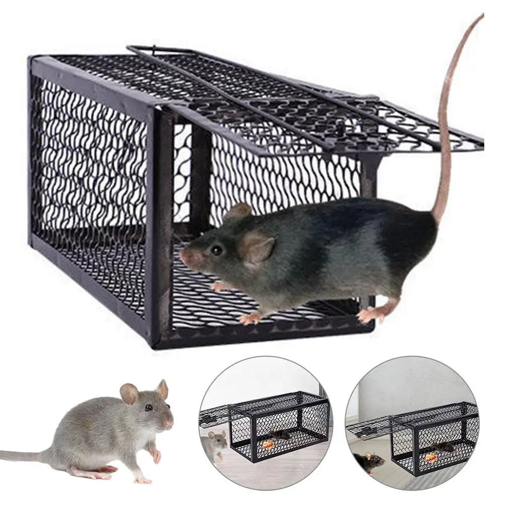 Household Metal Mousetrap Self-locking Mousetrap Safe Firm Iron Net Household Mouse Catcher Indoor Outdoor Rat Trap Rat Cage