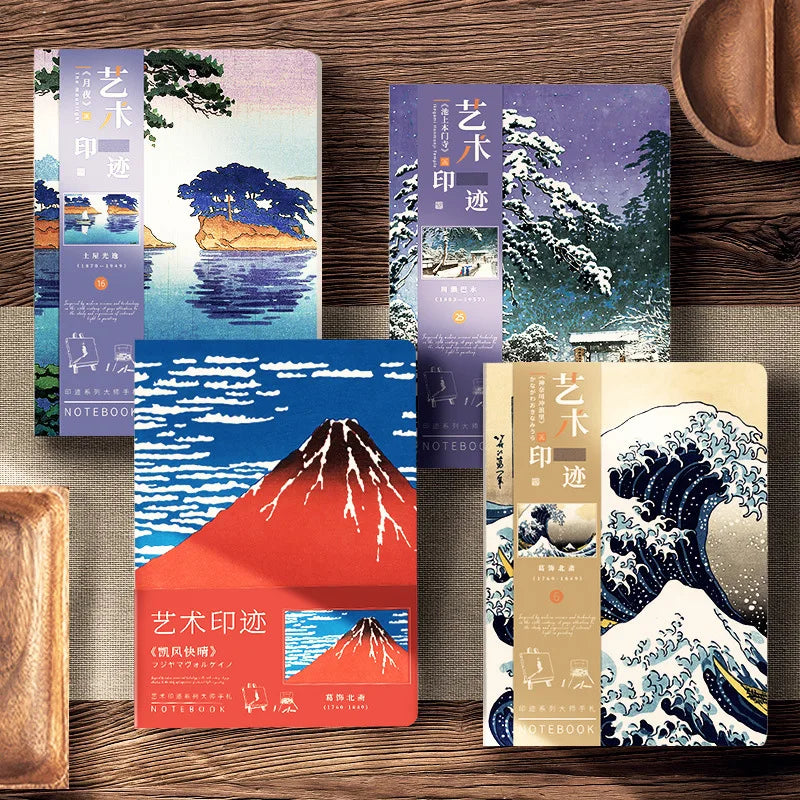 A5 Notebook Ukiyoe & Famous Painting Series Cover,80sheets/Book Writing Diary Recording Life Office Study Note Supplies CS-058