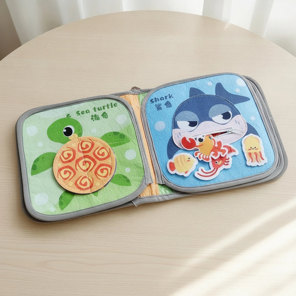 Cloth Book with Hook-and-Loop Early-Learning Baby Soft Book Sensory Educational Toy Long-Lasting Hands-on Learning for Babies