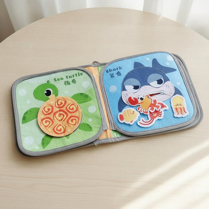 Cloth Book with Hook-and-Loop Early-Learning Baby Soft Book Sensory Educational Toy Long-Lasting Hands-on Learning for Babies