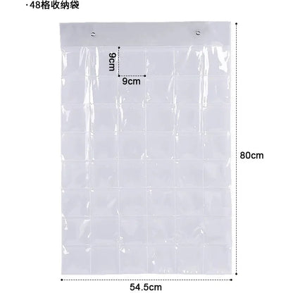 48 Pocket Anime Merch Organizer Wall Hanging Clear Badge Storage Bag Ita Pin Display Card Holder Dustproof Jewelry Hanging