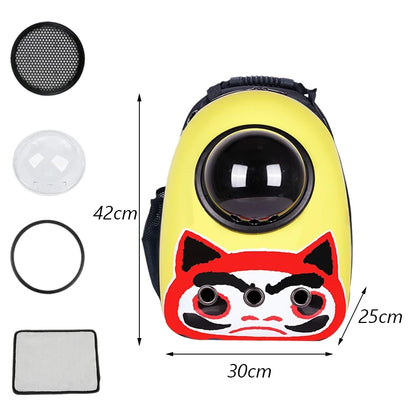 Outdoor Travel Puppy Cat Backpack Carrier Bag Breathable Pet Space Capsule Mascotas Supplies for Cats Goats Transporter Dla Kota