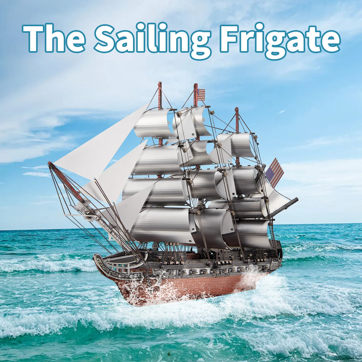 Piececool 3D Model Kits Sailing Frigate Ship Model Building Kits 3D Puzzles Adult Assembly DIY Kit for Brain Teaser Best Gifts