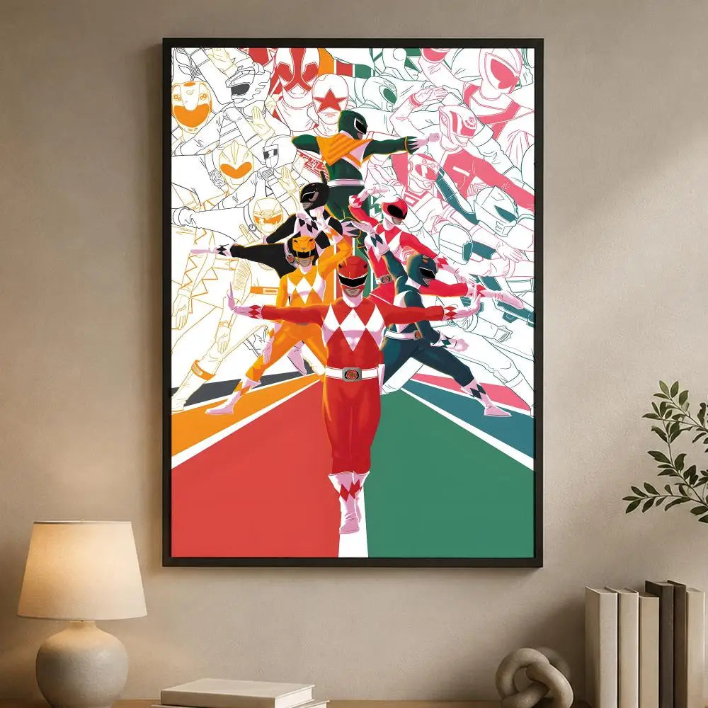 Mighty Morphin Power Rangers Poster PP Paper Decorative Wall Art for Living RoomsBedrooms Bars Cafes Stylish Home Decor Gift