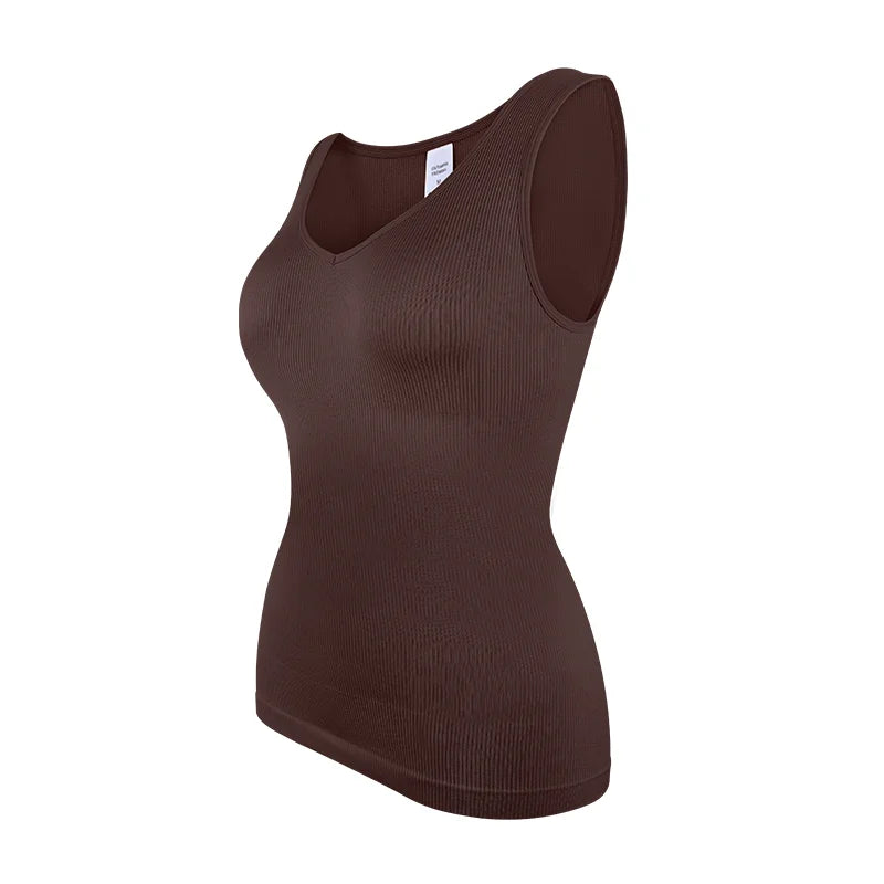Women Sleeveless Shapewear Tank Tops S-3XL Wide Strap Fajas Tummy Control Body Shaper Sexy V Neck Underwear Compression Shirts