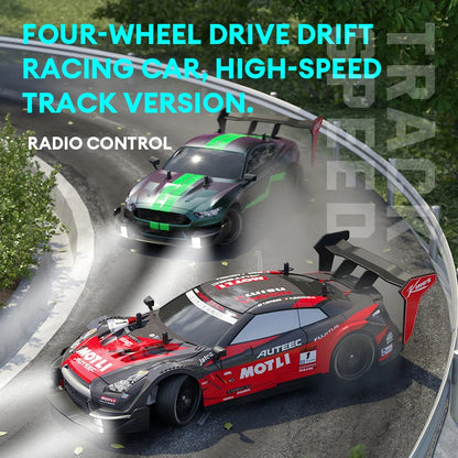 1:14 Remote Control Car 2.4Ghz Wireless Remote Control Four-Drive LED Car Lights Multi-Car Competitive Racing Christmas Gift