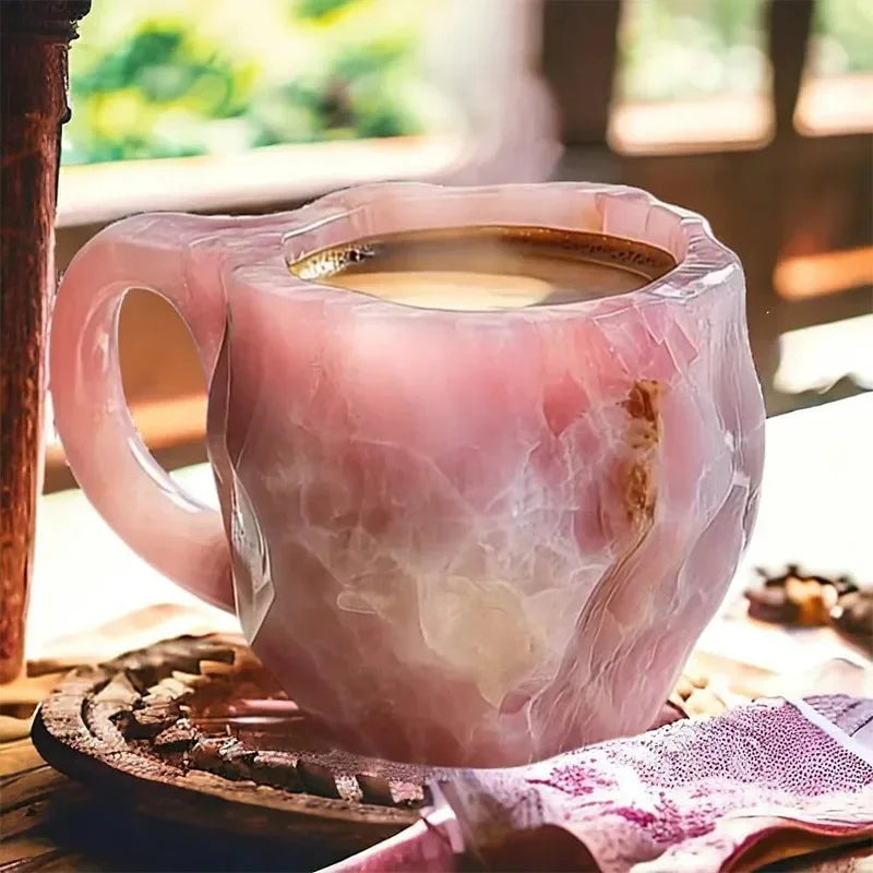 Mineral crystal coffee cup resin creative multi-color relief printing large capacity water cup color birthday gift mug