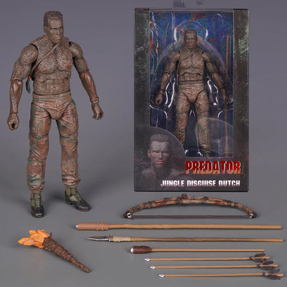 Brand-New Predator Jungle Extraction Dutch Action Figure Schwarzenegger Figurine Statue Model Desktop Decoration Toy Gift