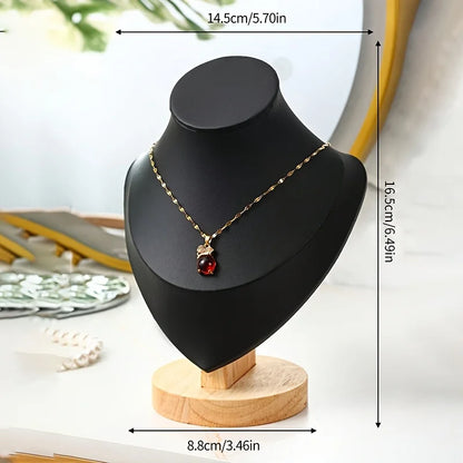 Multicolor Solid Wood Neck Bust Jewelry Display Stand, Necklace & Pendant Holder Organizer, Wooden Mannequin Display Rack for Je