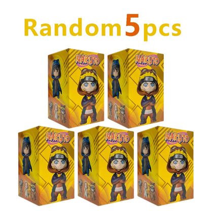 Anime 8cm Naruto 9pcs Set Random Blind Box Haruno Sakura Kakashi Sasuke Action Figure Movie Model Toy Birthday Christmas Gift