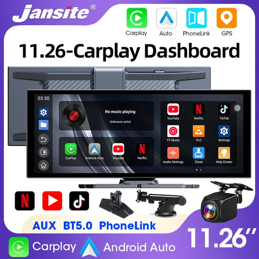 Universal 11.26" inch Android WIFI Car Multimedia Player Bluetooth Wireless Carplay auto Monitor Screen for YouTube for Netflix