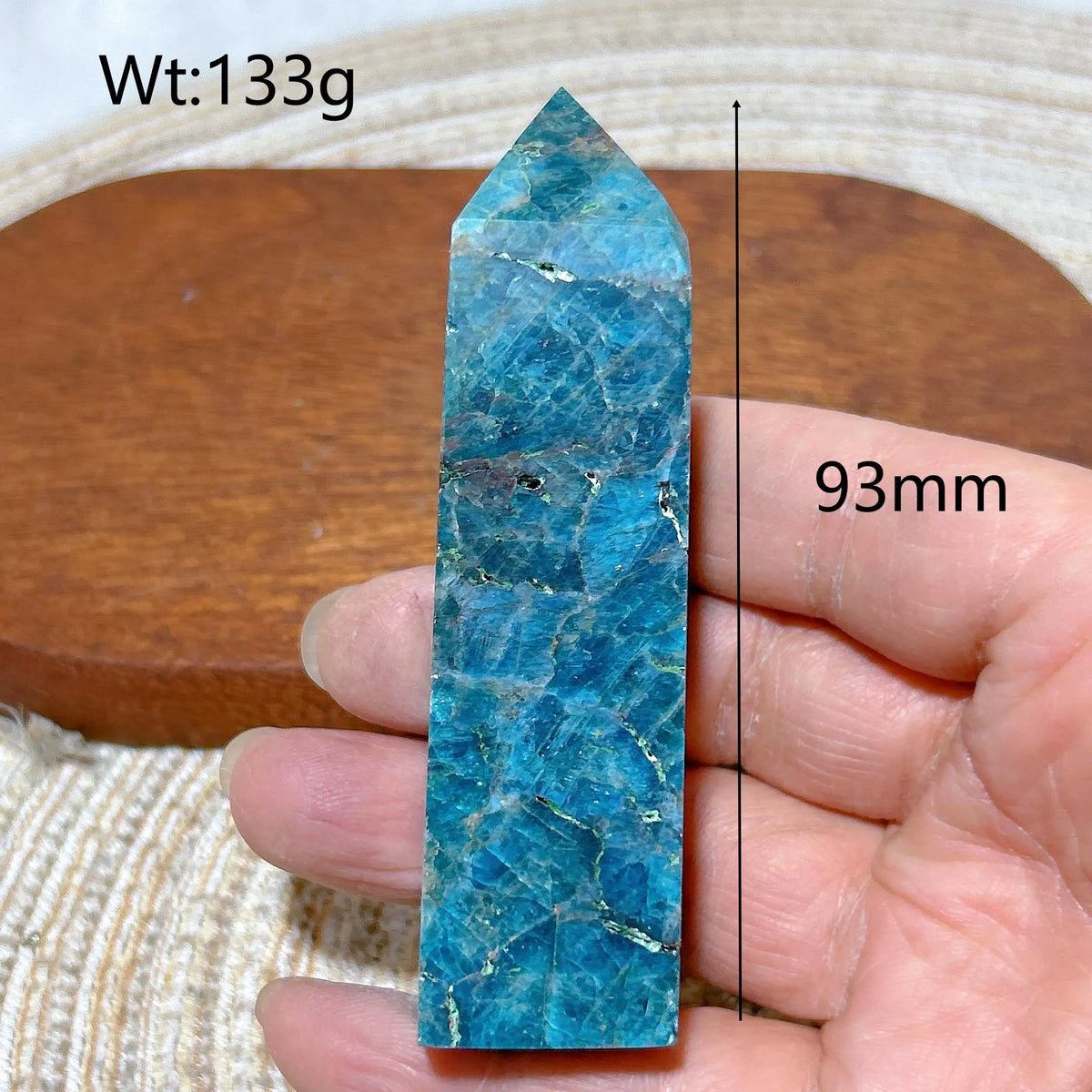 Natural Crystal Blue Flashy Apatite Tower Healing Gemstones High Quality Mineral Reiki Ornament Home Decorations Gift