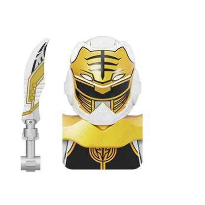 Powered Movie Rangers Mini Building Blocks Red Yellow Green Soliders Warrior Mighty Morphin Action Figures Toys Kids Gifts