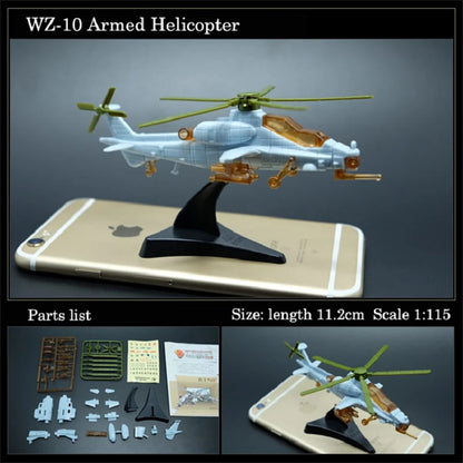 Mini Puzzle Building Toys Desktop Ornaments Soviet MI-24V  Helicopter Gunship Assembly Airplane Plastic Military Model