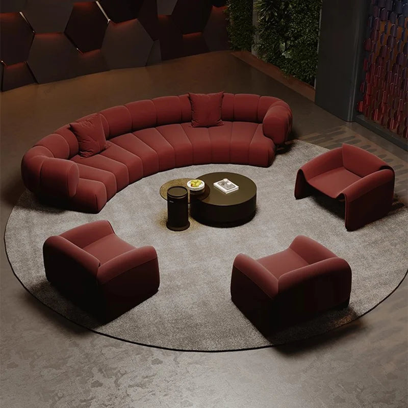 Nordic Semi Circular Arc Sofa Modern Designer Beauty Salon Reception Office Sofa Hotel Rest Area Office Furniture Transat FYOS