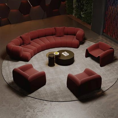 Nordic Semi Circular Arc Sofa Modern Designer Beauty Salon Reception Office Sofa Hotel Rest Area Office Furniture Transat FYOS