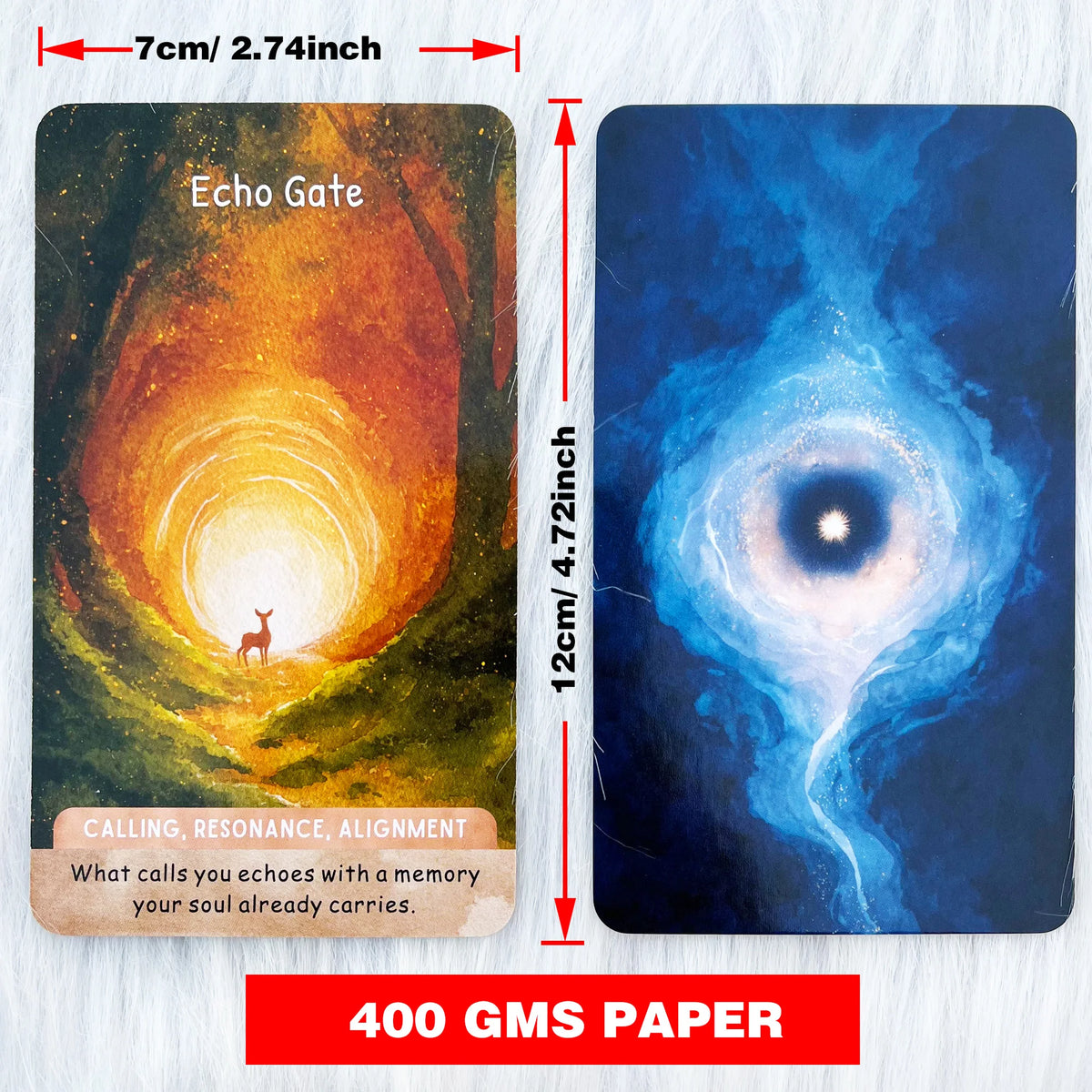 Moonlit Path Oracle Cards Deck, 54-Card, Watercolor Style Design, Daily Reflection, Self Exploration, Card Games, 12*7cm, 14+