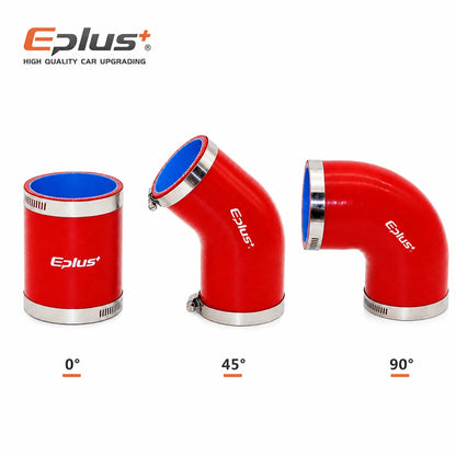 EPLUS Silicone Hose 0° 45° 90° Connector Reducer Pipe Adapter Black Red High Temperature Resistance Universal Silica Gel