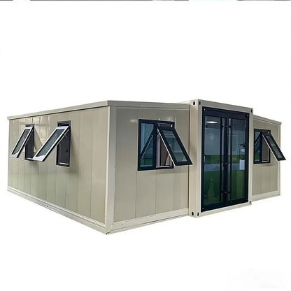 20ft Wood Nordic Folding Container House 2 Bedroom Prefab Tiny Home with Bathroom Easy Assembly for Outdoor Camping