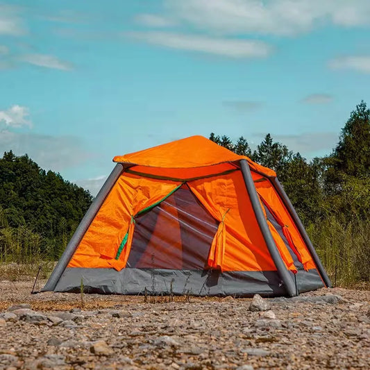 Inflatable Tent Folding Automatic Waterproof 2 3 4 People Air Tents Camping Cube Fishing Tourism Summer Awning Orange Outdoor